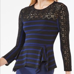 BCBGMaxAzria Rosemary Striped Lace Top
